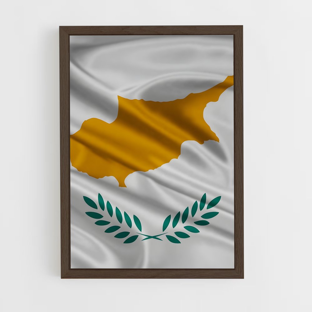ap-cyprus flag-3 cadre Bois foncé