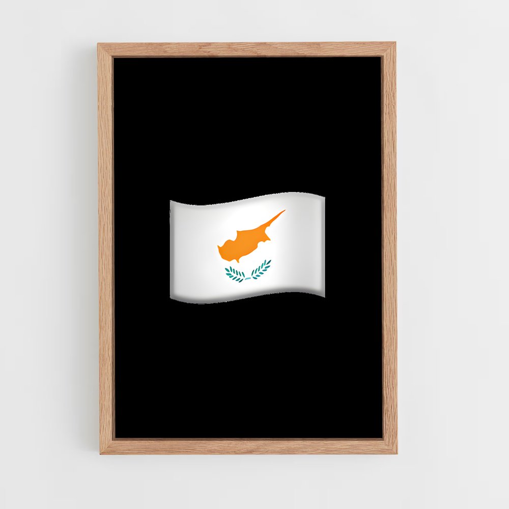 ap-cyprus flag-4 cadre Bois clair