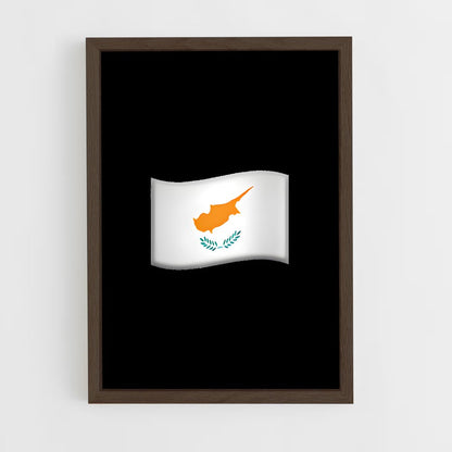 ap-cyprus flag-4 cadre Bois foncé