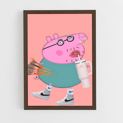 ap-daddy pig-1 cadre Bois foncé