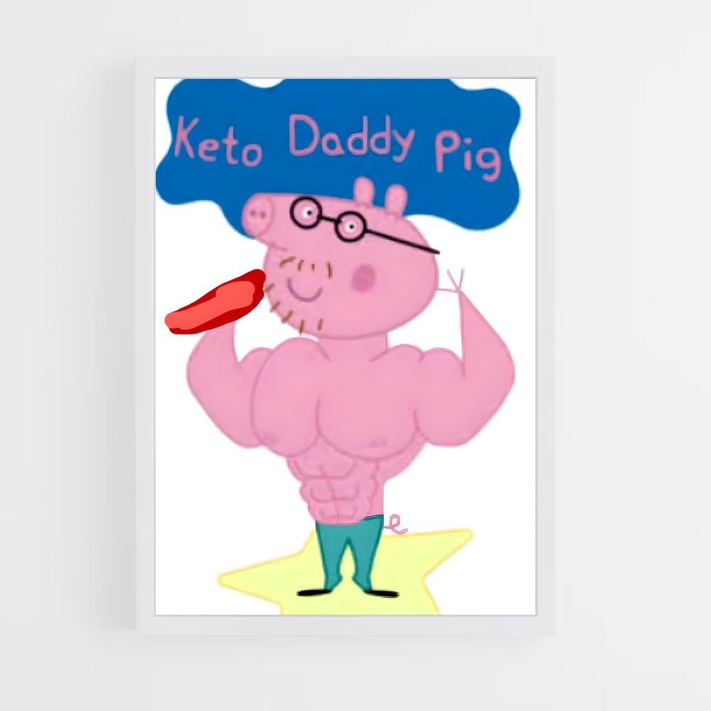 ap-daddy pig-2 cadre Blanc