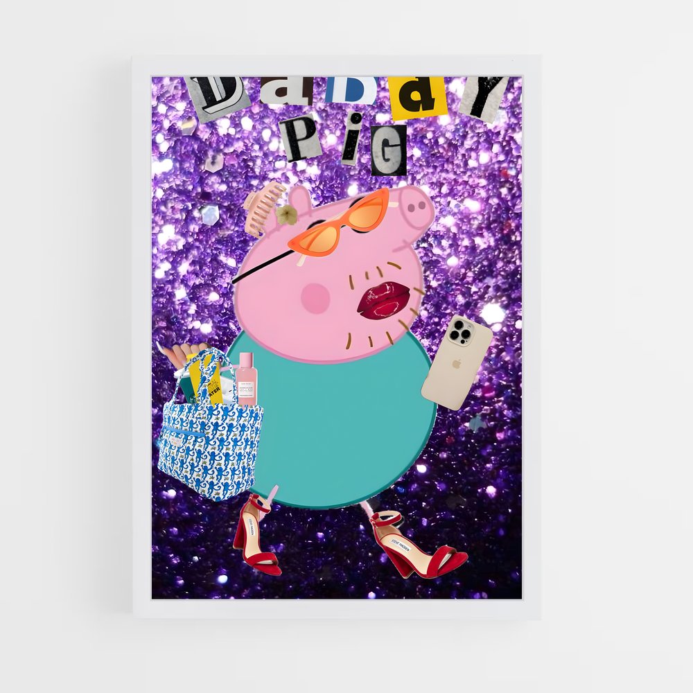 ap-daddy pig-3 cadre Blanc