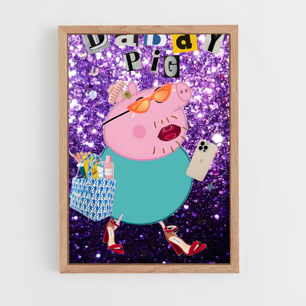 ap-daddy pig-3 cadre Bois clair