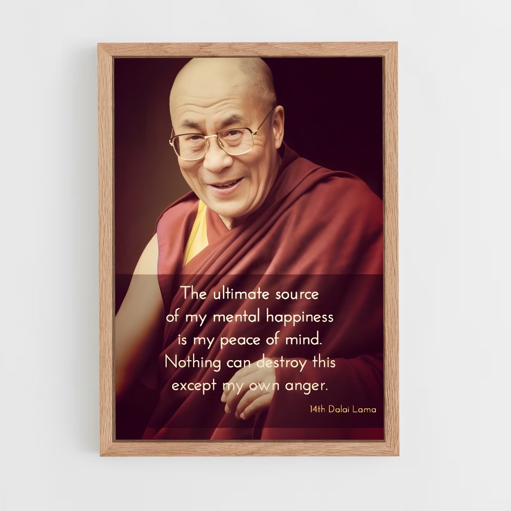 ap-dalai lama-3 cadre Bois clair