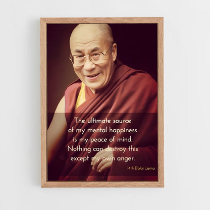 ap-dalai lama-3 cadre Bois clair