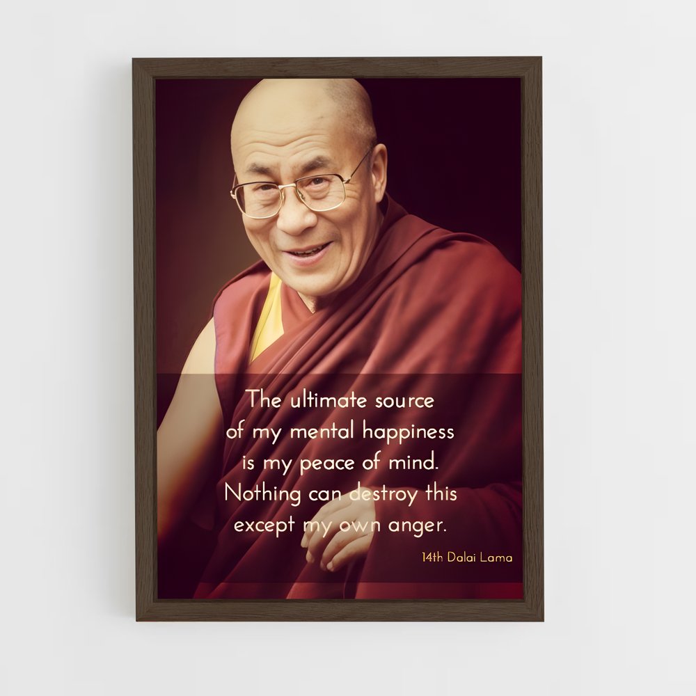 ap-dalai lama-3 cadre Bois foncé