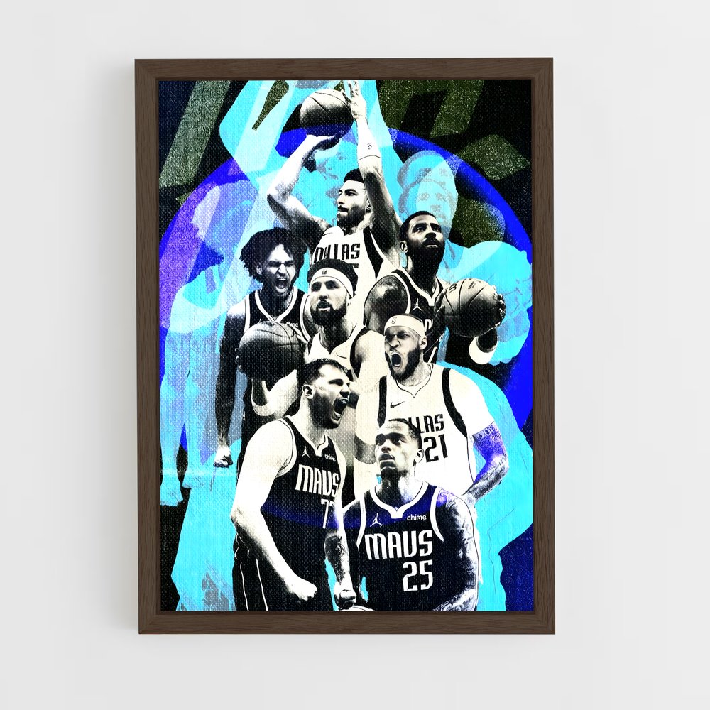 ap-dallas mavericks-6 cadre Bois foncé