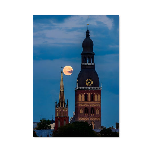 Poster Lune sur Église