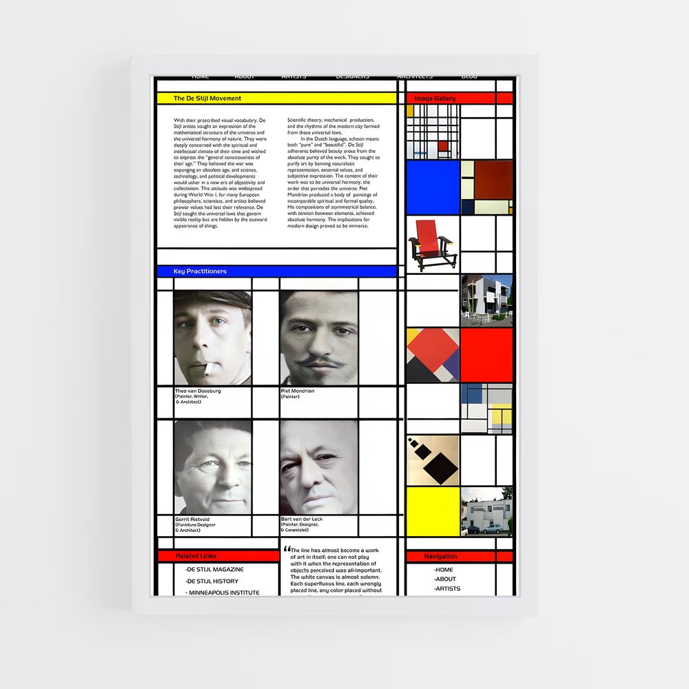 ap-de stijl-5 cadre Blanc