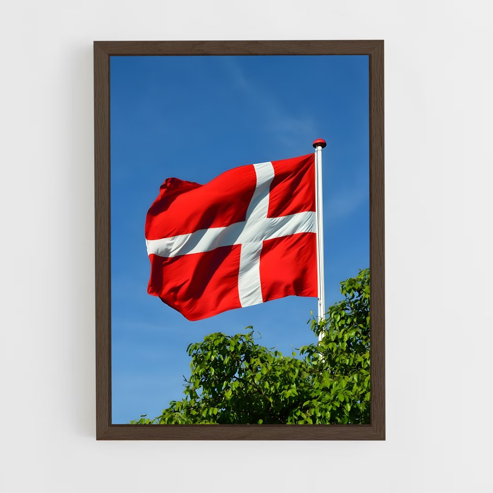 ap-denmark flag-4 cadre Bois foncé