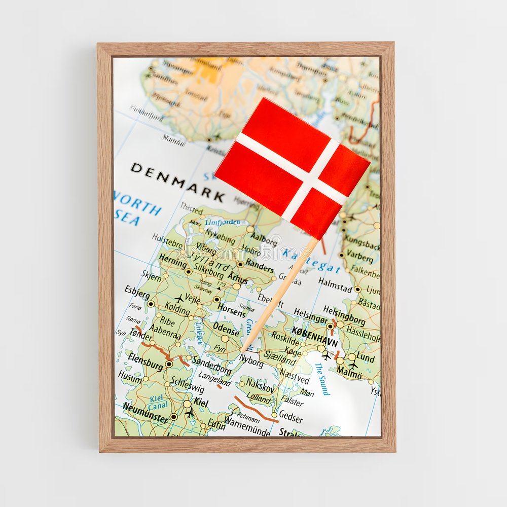 ap-denmark flag-7 cadre Bois clair