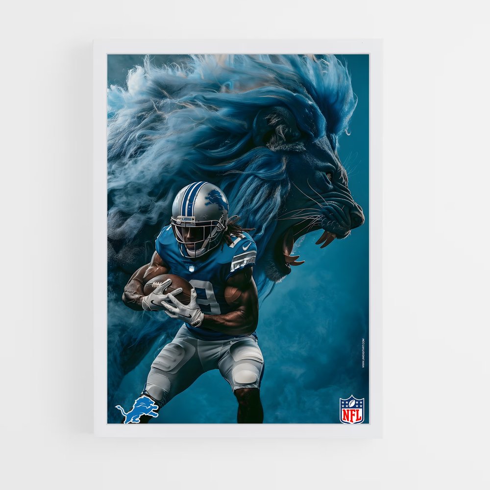 ap-detroit lions-4 cadre Blanc