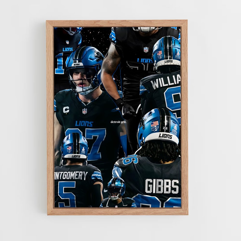 ap-detroit lions-5 cadre Bois clair