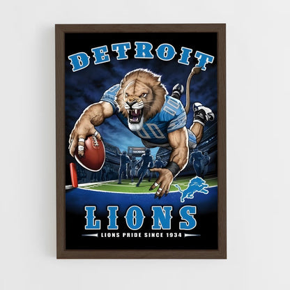 ap-detroit lions-7 cadre Bois foncé