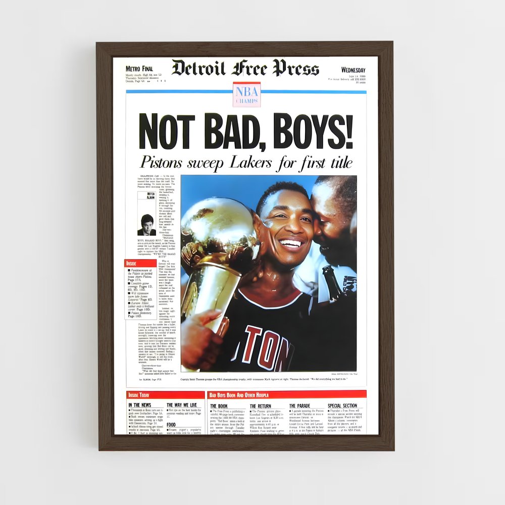 ap-detroit pistons-2 cadre Bois foncé