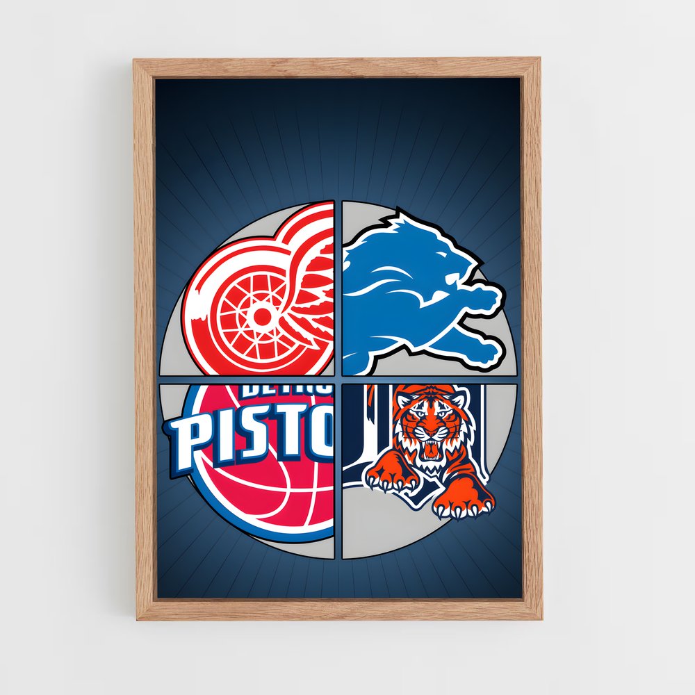 ap-detroit pistons-5 cadre Bois clair