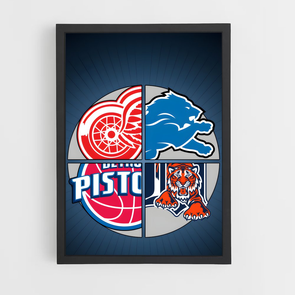 ap-detroit pistons-5 cadre Noir