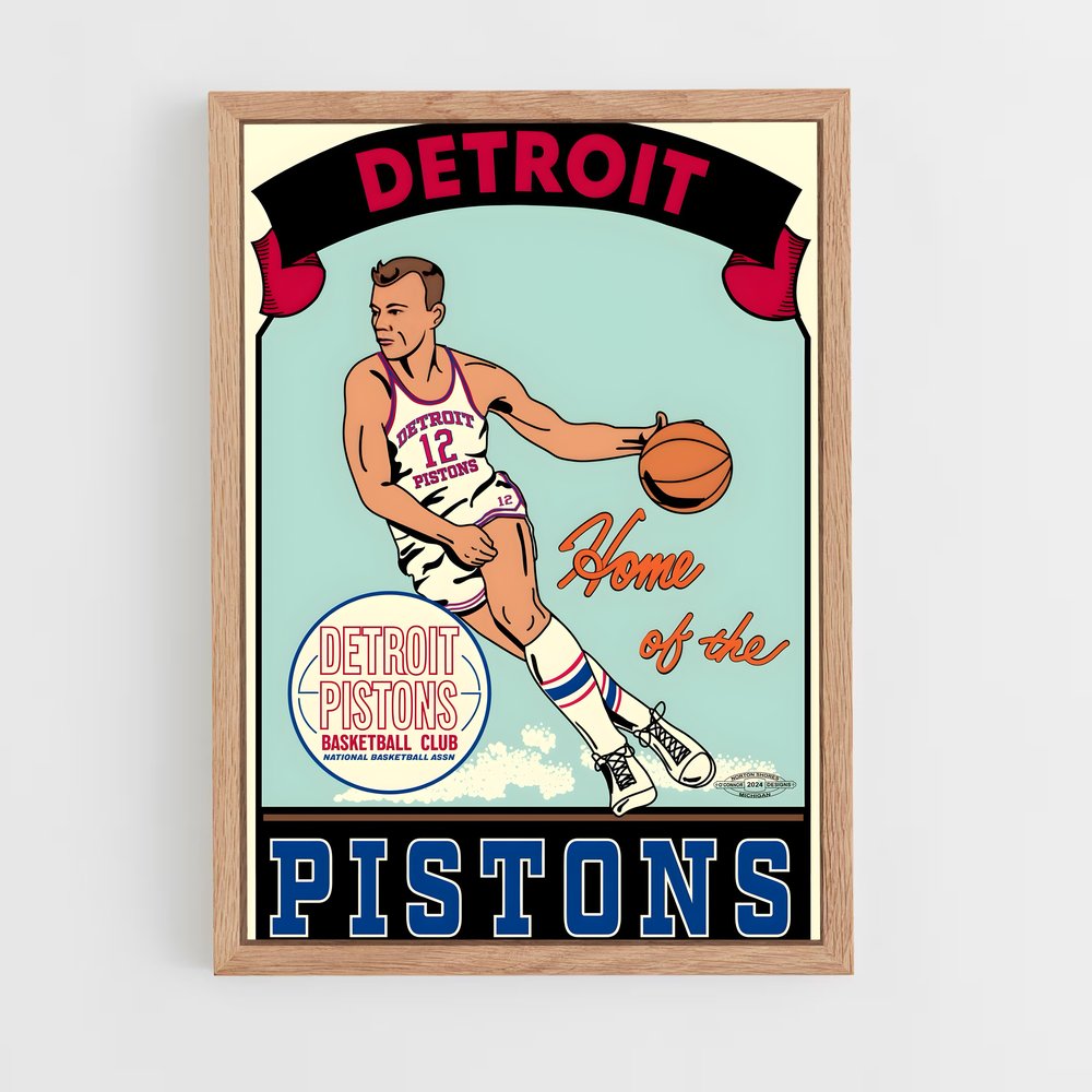 ap-detroit pistons-6 cadre Bois clair