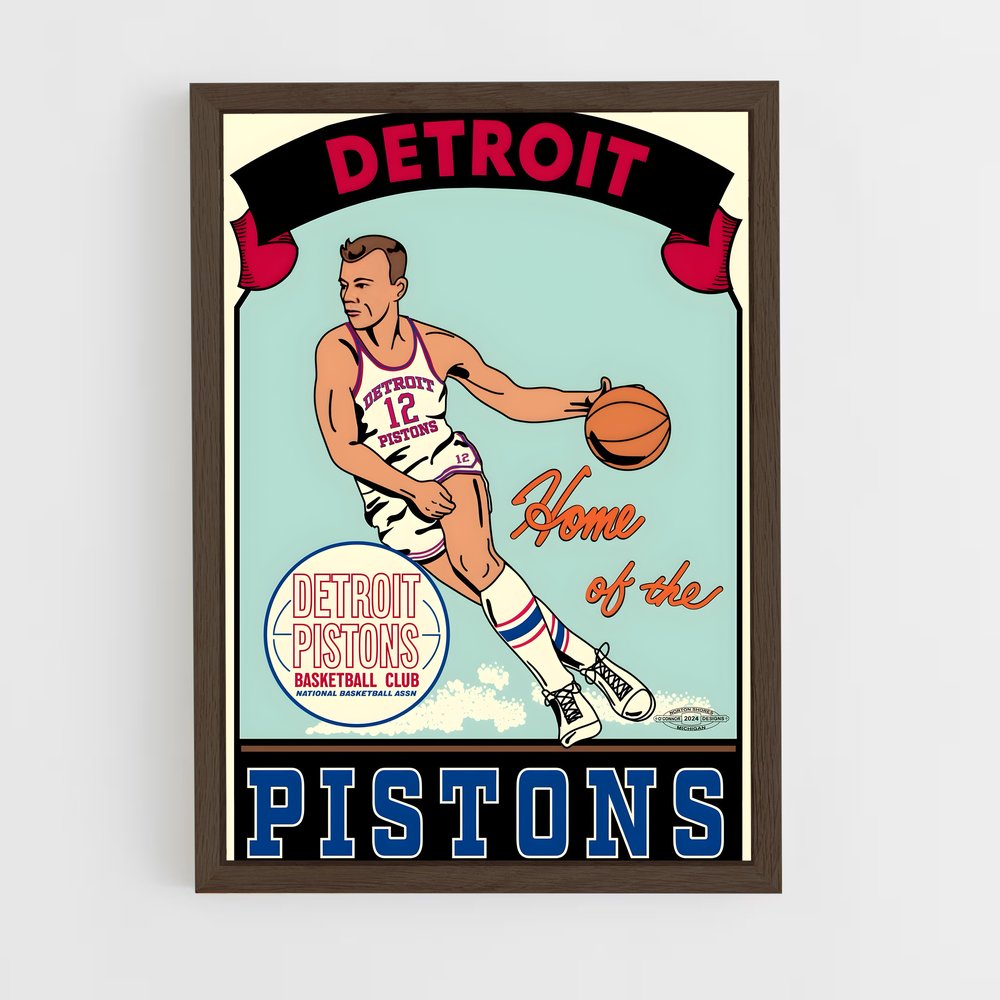 ap-detroit pistons-6 cadre Bois foncé