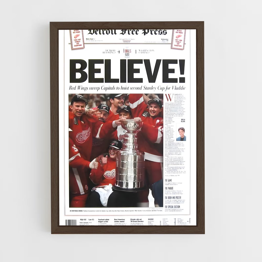 ap-detroit red wings-5 cadre Bois foncé