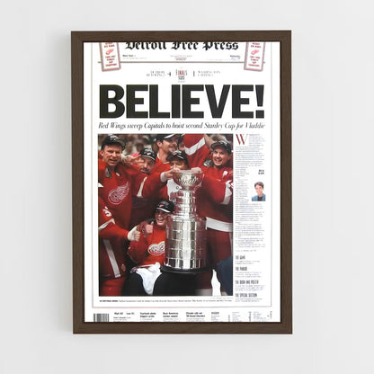 ap-detroit red wings-5 cadre Bois foncé