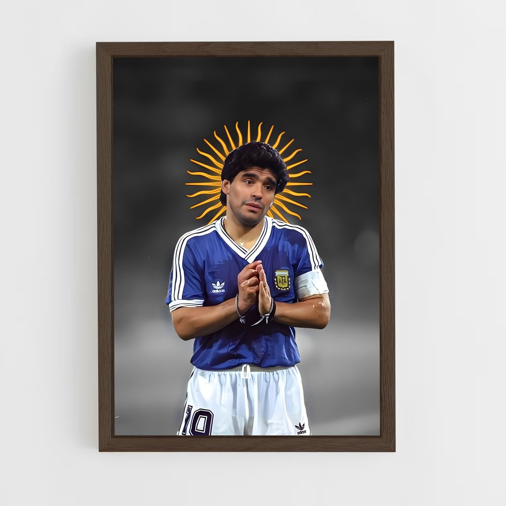 ap-diego maradona-8 cadre Bois foncé