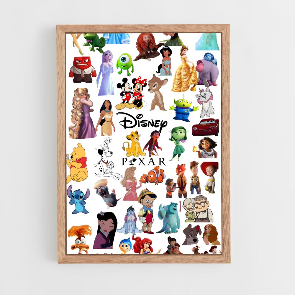 ap-disney characters-1 cadre Bois clair