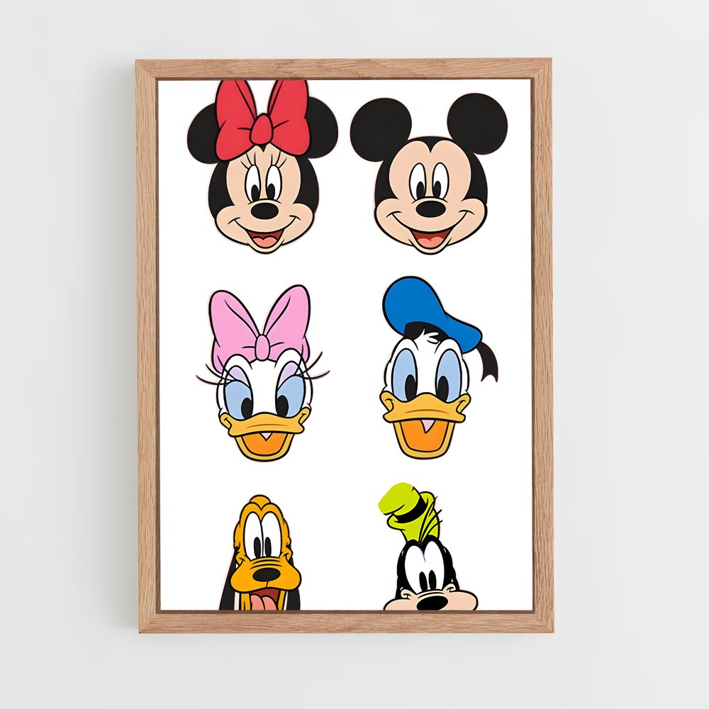 ap-disney characters-2 cadre Bois clair