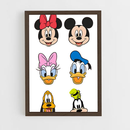 ap-disney characters-2 cadre Bois foncé