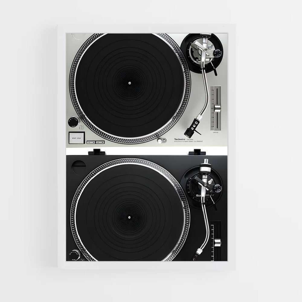 ap-dj turntables-4 cadre Blanc
