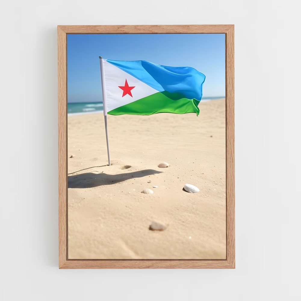ap-djibouti flag-2 cadre Bois clair