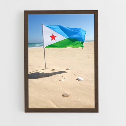 ap-djibouti flag-2 cadre Bois foncé