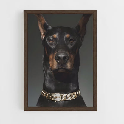 ap-doberman pinscher-5 cadre Bois foncé