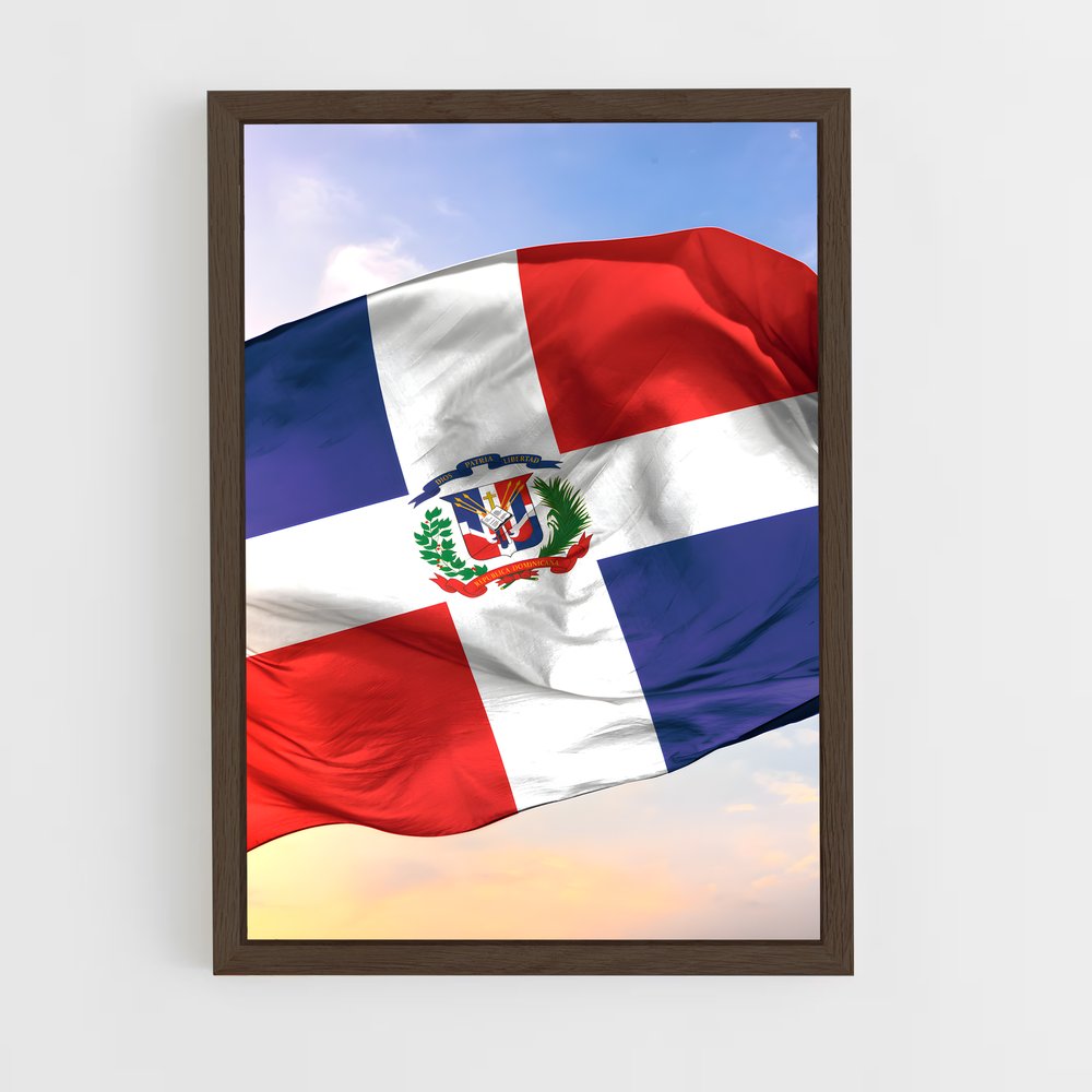 ap-dominican republic flag-2 cadre Bois foncé
