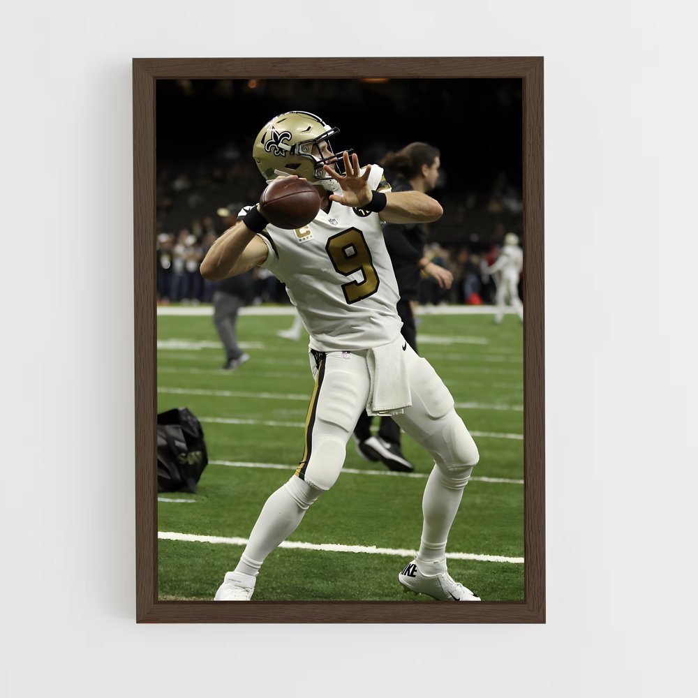 ap-drew brees-2 cadre Bois foncé