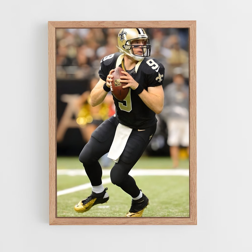 ap-drew brees-3 cadre Bois clair