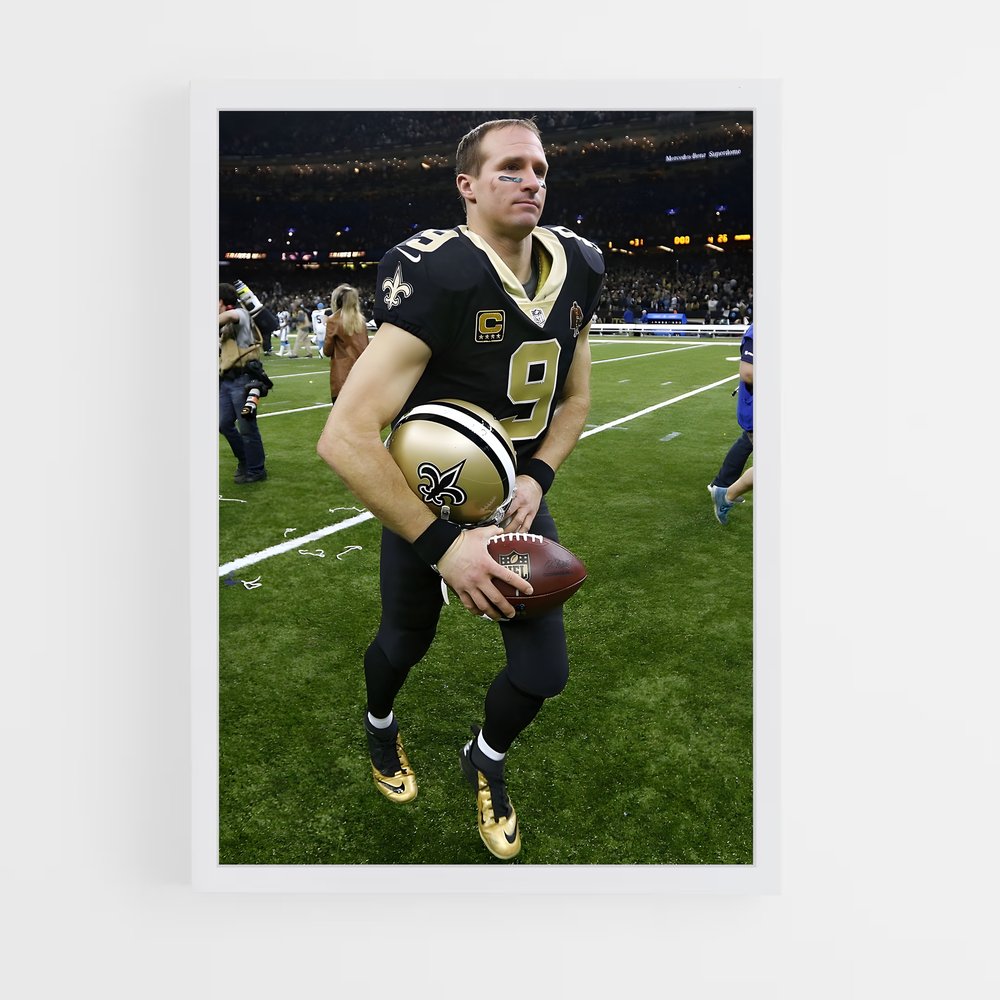 ap-drew brees-4 cadre Blanc