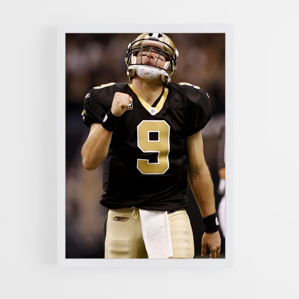 ap-drew brees-5 cadre Blanc