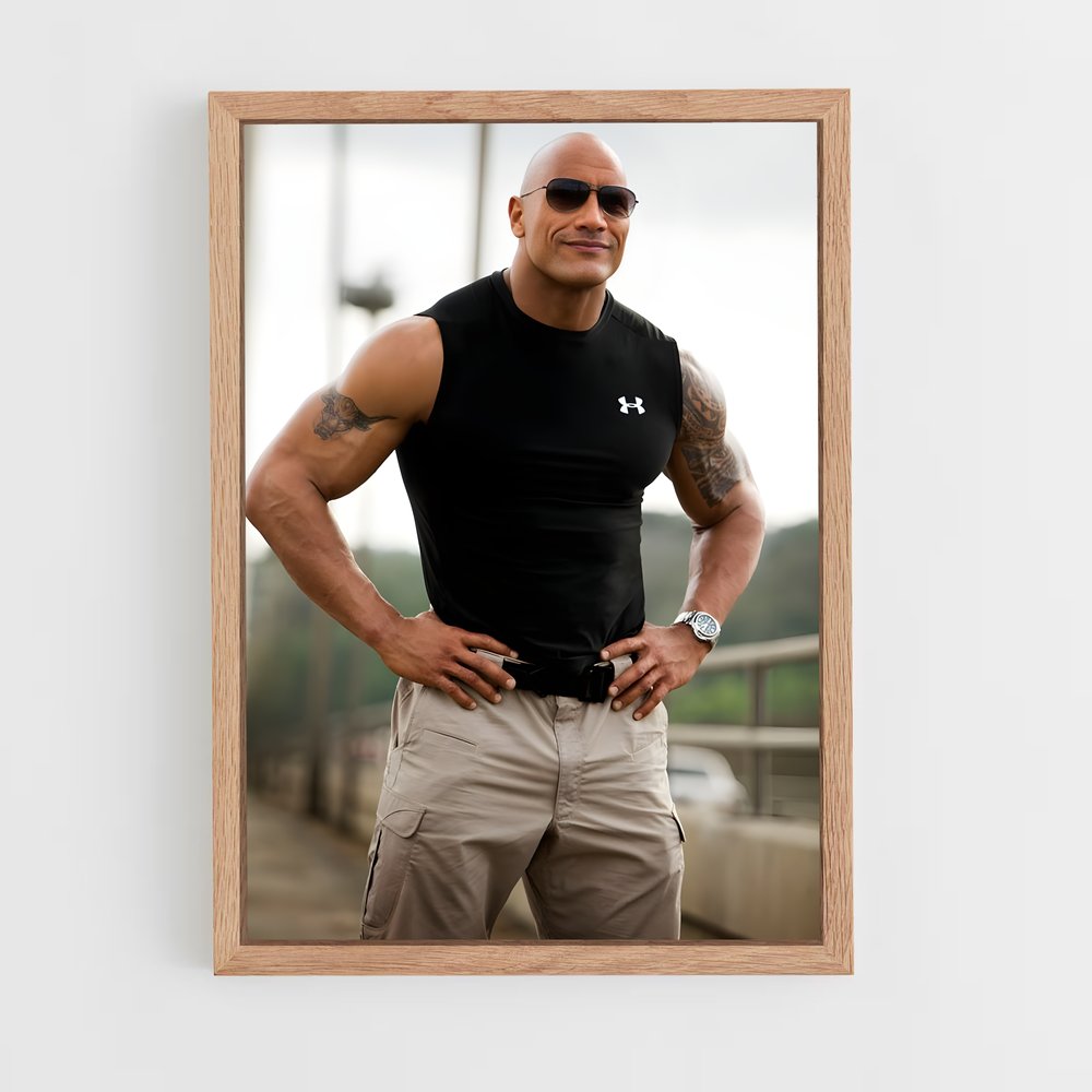 ap-dwayne johnson-11 cadre Bois clair