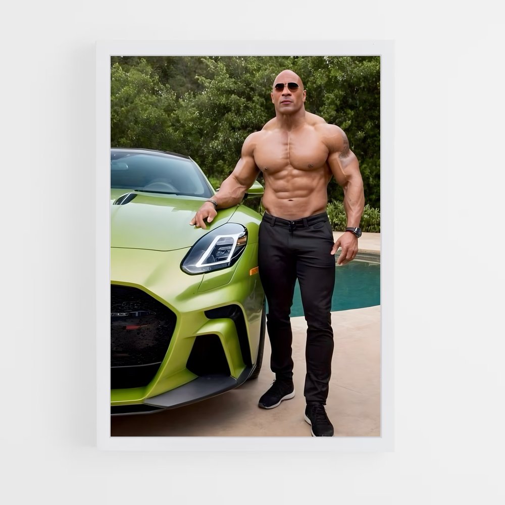 ap-dwayne johnson-8 cadre Blanc