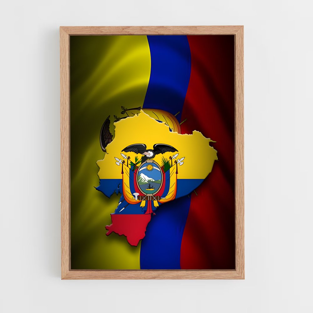 ap-ecuador flag-1 cadre Bois clair