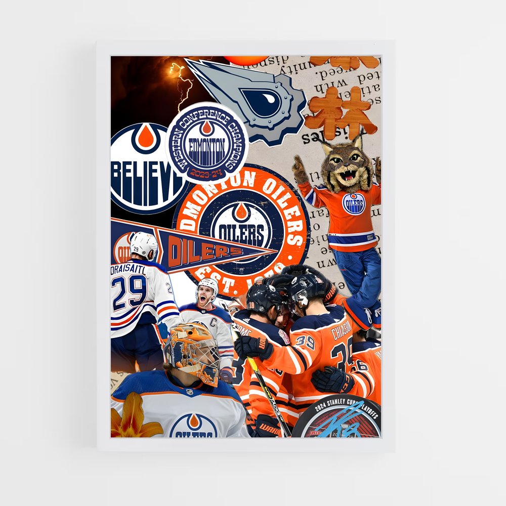 ap-edmonton oilers-3 cadre Blanc