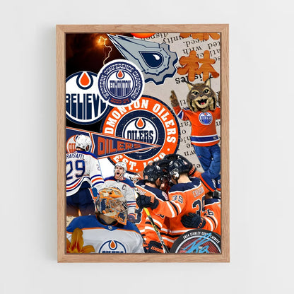 ap-edmonton oilers-3 cadre Bois clair