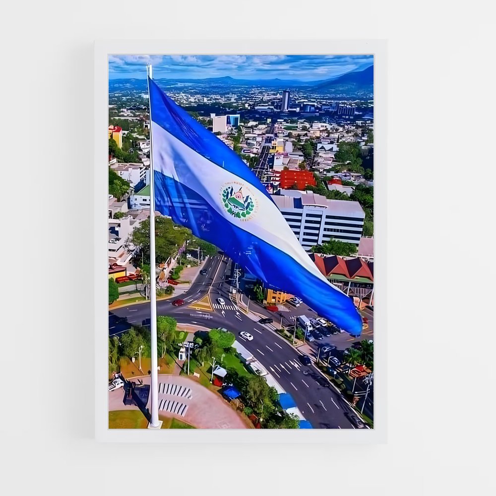 ap-el salvador flag-5 cadre Blanc