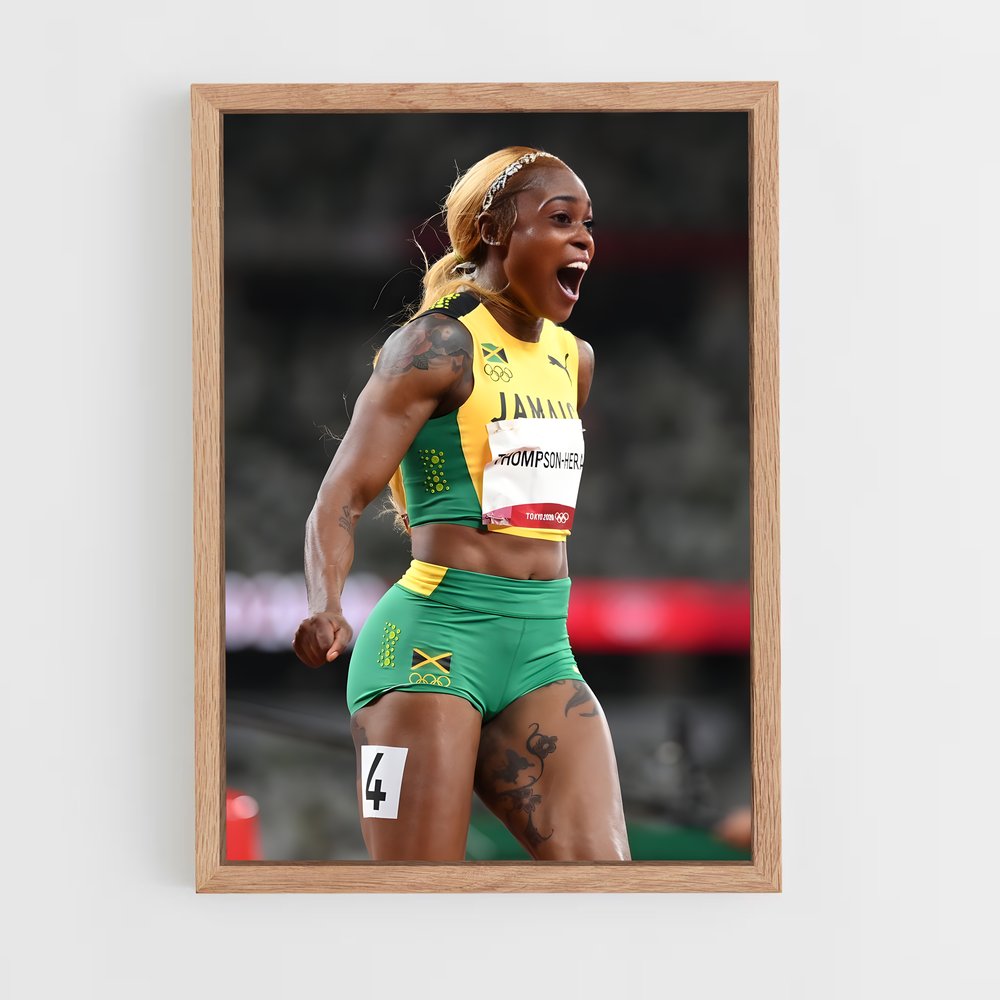 ap-elaine thompson-herah-2 cadre Bois clair