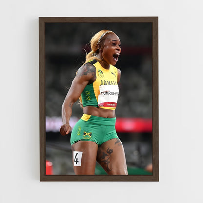 ap-elaine thompson-herah-2 cadre Bois foncé