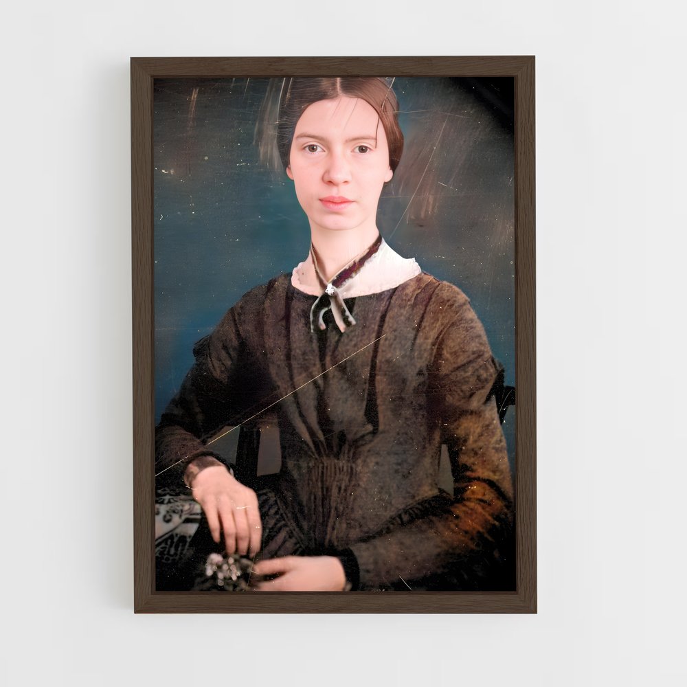 ap-emily dickinson-6 cadre Bois foncé