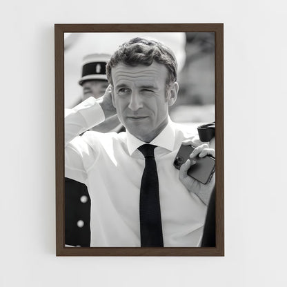ap-emmanuel macron-2 cadre Bois foncé
