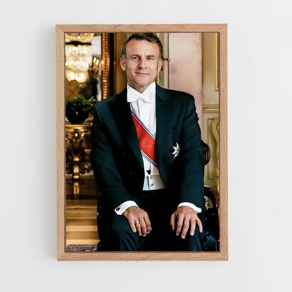 ap-emmanuel macron-6 cadre Bois clair