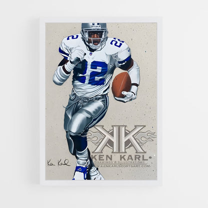 ap-emmitt smith-4 cadre Blanc